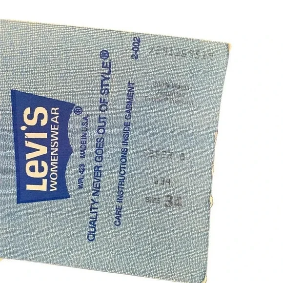 New Vintage-1981 Pants, Levi Strauss & Co., NWT Navy Blue Stretch size 34 - Picture 7 of 10